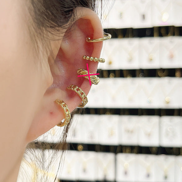 Wholesale Geometric Ear Clip Set Copper Electroplated Spiral Wrapped Earrings For Women Minimalist Style
