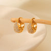 Wholesale Geometric Electroplated 18K Gold Stainless Steel Diamond Earrings For Women