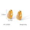 Wholesale Geometric Electroplated 18K Gold Stainless Steel Diamond Earrings For Women