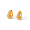 Wholesale Geometric Electroplated 18K Gold Stainless Steel Diamond Earrings For Women