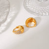 Wholesale Geometric Electroplated 18K Gold Stainless Steel Diamond Earrings For Women