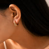 Wholesale Geometric Electroplated 18K Gold Stainless Steel Diamond Earrings For Women