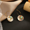 Wholesale Geometric Electroplated Shell Earrings For Women