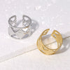Wholesale Geometric Electroplated Stainless Steel Adjustable Open Ring For Women