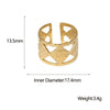 Wholesale Geometric Electroplated Stainless Steel Adjustable Open Ring For Women