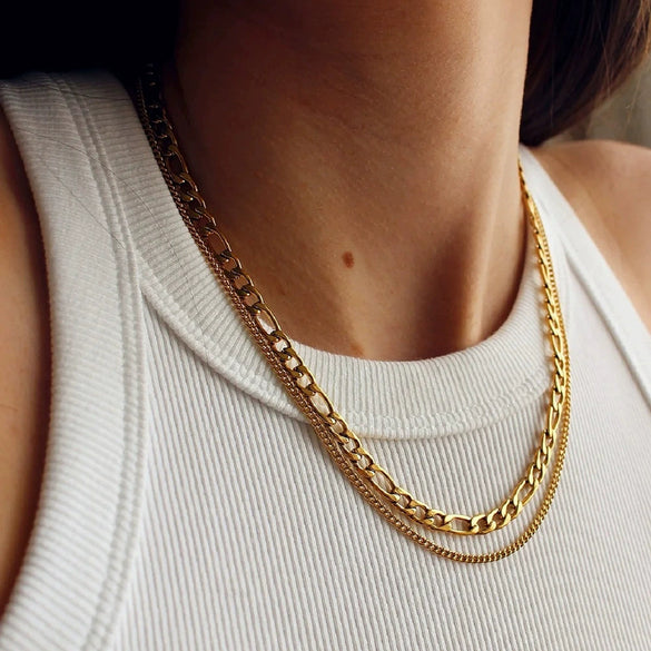 Wholesale Geometric Electroplated Stainless Steel And Titanium Steel Necklace For Women