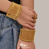Wholesale Geometric Electroplated Stainless Steel Braided Wire Wrap Open Bracelet Accessories
