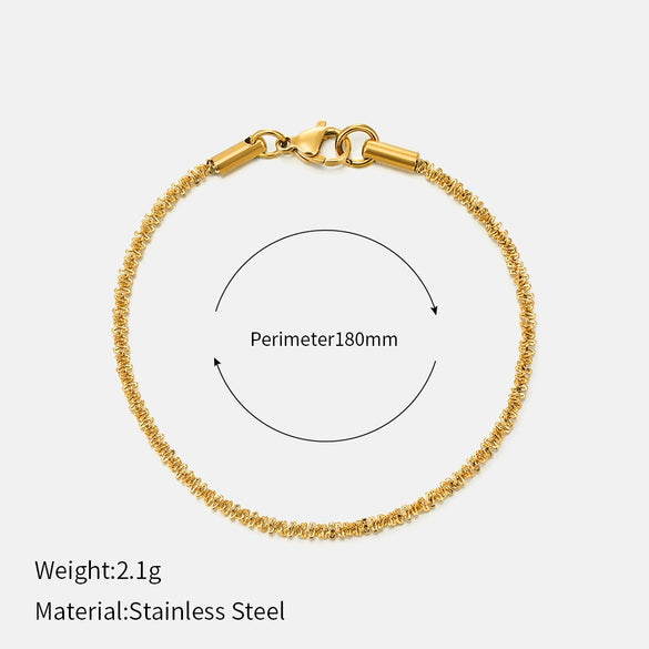 Wholesale Geometric Electroplated Stainless Steel Cauliflower Chain Bracelet For Women