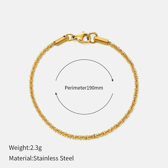 Wholesale Geometric Electroplated Stainless Steel Cauliflower Chain Bracelet For Women