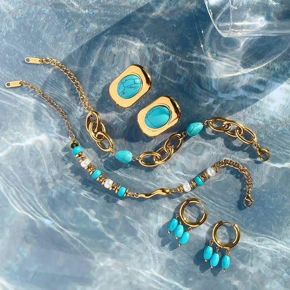 Wholesale Geometric Electroplated Stainless Steel Earrings For Women
