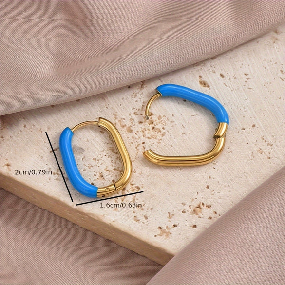 Wholesale Geometric Electroplated Stainless Steel Earrings For Women