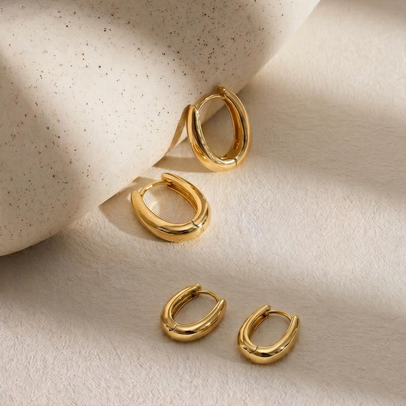 Wholesale Geometric Electroplated Stainless Steel Earrings Unisex Original Design Style