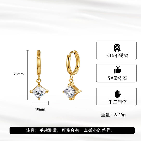 Wholesale Geometric Electroplated Stainless Steel Earrings Unisex Original Design