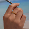 Wholesale Geometric Electroplated Stainless Steel Ferris Wheel Gear Stackable Ring For Women