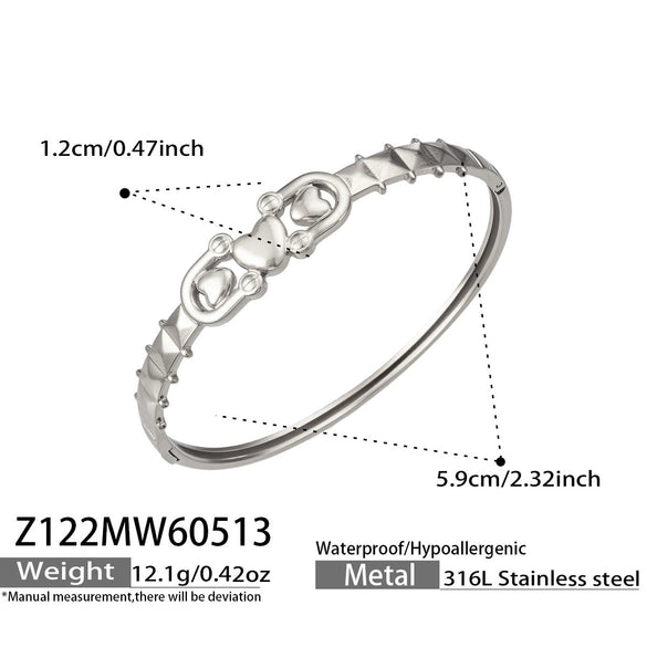 Wholesale Geometric Electroplated Stainless Steel Heart Star Flower Bracelet Jewelry Bangle