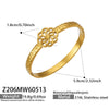 Wholesale Geometric Electroplated Stainless Steel Heart Star Flower Bracelet Jewelry Bangle