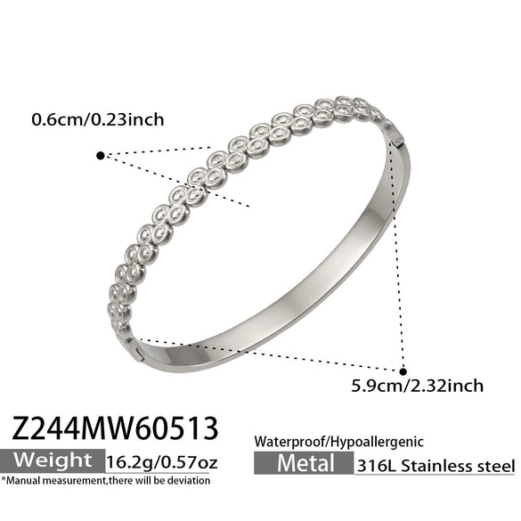 Wholesale Geometric Electroplated Stainless Steel Heart Star Flower Bracelet Jewelry Bangle