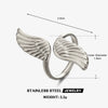 Wholesale Geometric Electroplated Stainless Steel Open Adjustable Wing Ring For Women