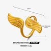 Wholesale Geometric Electroplated Stainless Steel Open Adjustable Wing Ring For Women