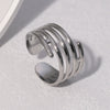 Wholesale Geometric Electroplated Stainless Steel Open Adjustable Women's Rings Fashionable Simple And Versatile