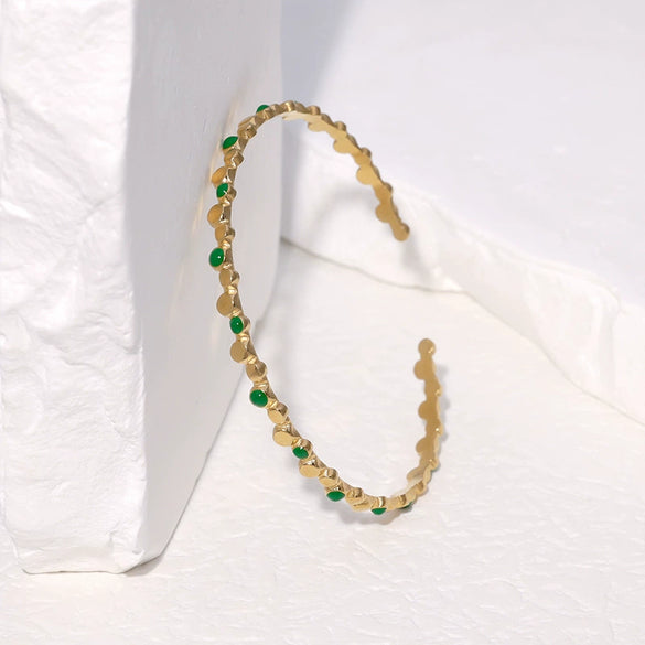 Wholesale Geometric Electroplated Stainless Steel Open Bracelet Accessories