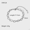 Wholesale Geometric Electroplated Stainless Steel Oval Chain Cross Buckle Unisex Women's Bracelet