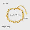 Wholesale Geometric Electroplated Stainless Steel Oval Chain Cross Buckle Unisex Women's Bracelet