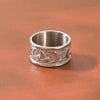 Wholesale Geometric Electroplated Stainless Steel Vintage Engraved Moon Ring For Women