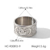 Wholesale Geometric Electroplated Stainless Steel Vintage Engraved Moon Ring For Women