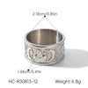 Wholesale Geometric Electroplated Stainless Steel Vintage Engraved Moon Ring For Women