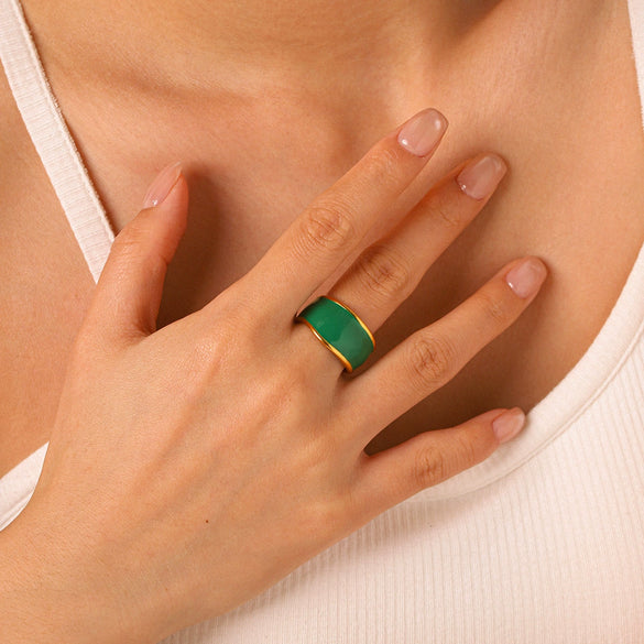 Wholesale Geometric Electroplated Stainless Steel Women's Ring In Ins Style