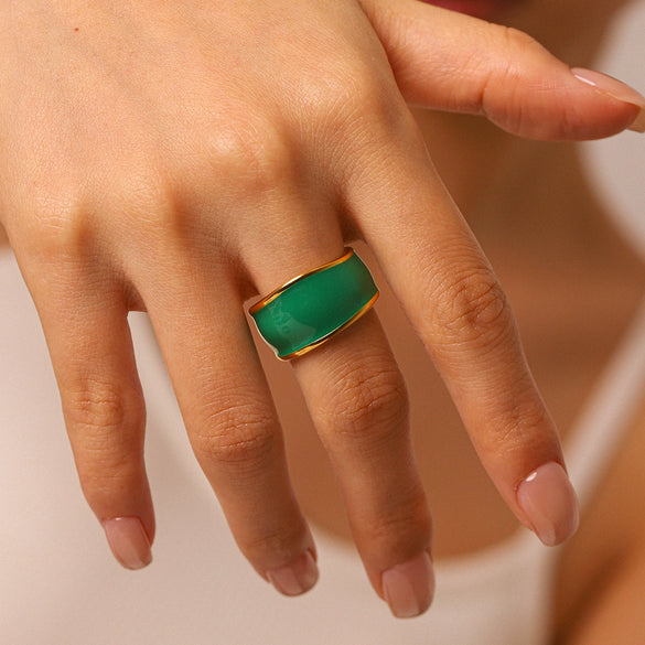 Wholesale Geometric Electroplated Stainless Steel Women's Ring In Ins Style