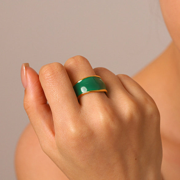 Wholesale Geometric Electroplated Stainless Steel Women's Ring In Ins Style