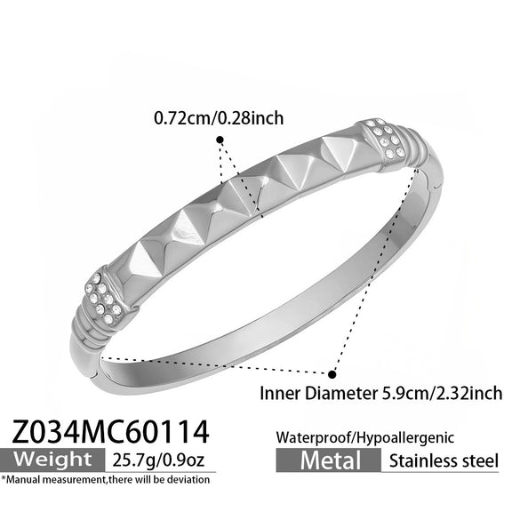 Wholesale Geometric Electroplated Stainless Steel Zircon And Acrylic Flower Bracelet Set