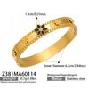 Wholesale Geometric Electroplated Stainless Steel Zircon And Acrylic Flower Bracelet Set