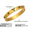 Wholesale Geometric Electroplated Stainless Steel Zircon And Acrylic Flower Bracelet Set