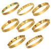 Wholesale Geometric Electroplated Stainless Steel Zircon And Acrylic Flower Bracelet Set