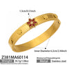 Wholesale Geometric Electroplated Stainless Steel Zircon And Acrylic Flower Bracelet Set
