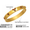 Wholesale Geometric Electroplated Stainless Steel Zircon And Acrylic Flower Bracelet Set