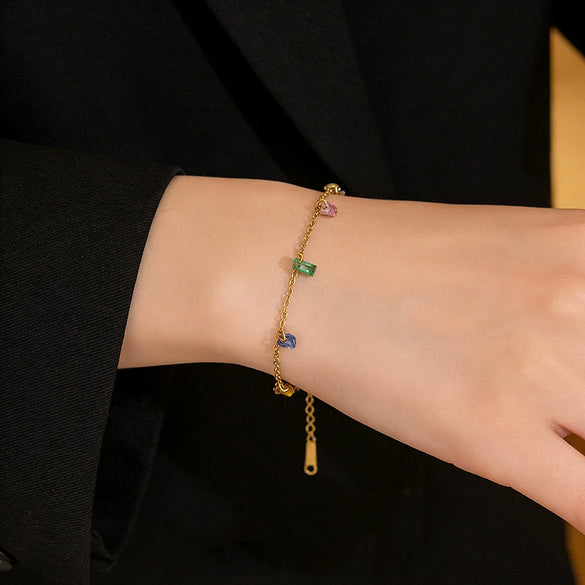 Wholesale Geometric Electroplated Titanium Steel Bracelet For Women Fashionable And Simple Ins Style Jewelry Accessory
