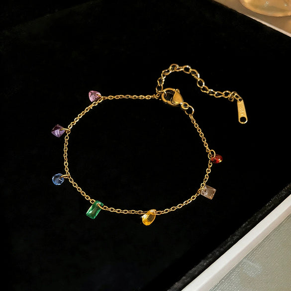 Wholesale Geometric Electroplated Titanium Steel Bracelet For Women Fashionable And Simple Ins Style Jewelry Accessory