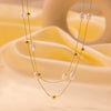 Wholesale Geometric Electroplated Titanium Steel Double Layer Necklace For Women