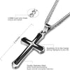 Wholesale Geometric Electroplated Titanium Steel Doublelayer Twocolor Unisex Cross Pendant Necklace With String Of Pearls Chain