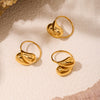 Wholesale Geometric Electroplated Titanium Steel Drop Ring With Niche Design For Unisex