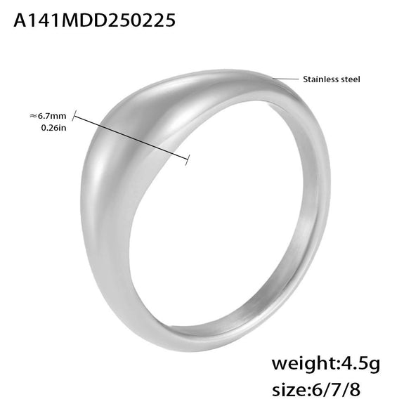 Wholesale Geometric Electroplated Titanium Steel Ferris Wheel Ring Unisex
