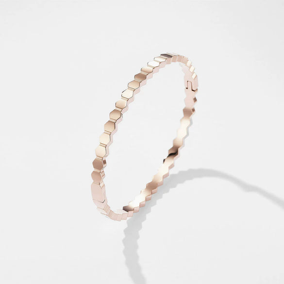 Wholesale Geometric Electroplated Titanium Steel Honeycomb Bracelet