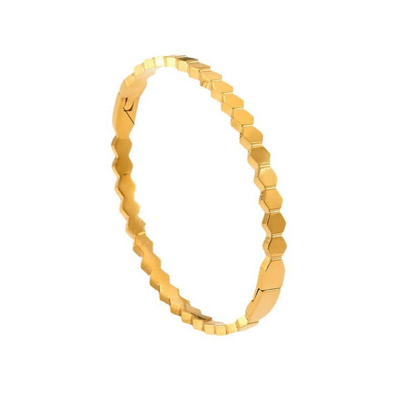 Wholesale Geometric Electroplated Titanium Steel Honeycomb Bracelet