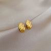 Wholesale Geometric Electroplated Titanium Steel Twisted Eggshaped Minimalist Earrings For Men And Women