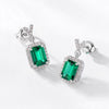 Wholesale Geometric Emerald Earrings S925 Silver Retro Elegant Women's