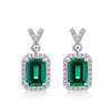 Wholesale Geometric Emerald Earrings S925 Silver Retro Elegant Women's